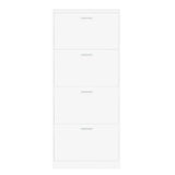 Shoe Cabinet White 59x17x150 cm Engineered Wood 342518
