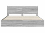 Bed Frame with Drawer Grey Sonoma 160 x 200 cm Engineer Wood 3411101