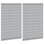 ZNTS Pegboards 2 Pack with 8 Accessories, Grey, 50x80 cm Steel 4103483