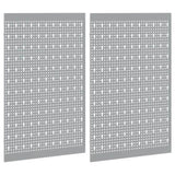 ZNTS Pegboards 2 Pack with 8 Accessories, Grey, 50x80 cm Steel 4103483