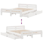 ZNTS Bed frame without Mattress White 140x200 cm Solid Wood Pine 3309039