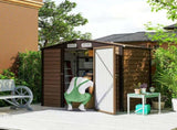 4 x 6ft Galvanised Steel Garden Shed, with Lock and Gloves - Oak T3398P328075