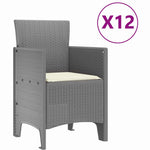 Garden Dining Set with Cushion 13 pcs Light grey 3378631