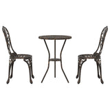 Garden Bistro Set 3 pcs Bronze Aluminium 42002382