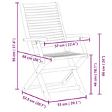 Folding Garden Chairs with Armrest 2 pcs Solid Wood Acacia 367698