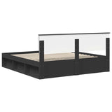 Bed Frame with Headboard Black 180 x 200 cm Engineered wood 3407842
