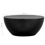 Coffee Table Hammered Aluminium 70x30 cm Black 246510