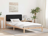 Bed Frame with Upholstered Headboard Black 100 x 200 cm 877931