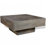 Coffee Table Dark Brown Square Solid Mango Wood 241133