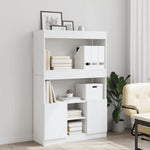 Highboard White 92x33x140 cm Engineered Wood 3309609