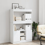 Highboard White 92x33x140 cm Engineered Wood 3309609
