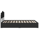 Storage Bed with Headboard Black 120 x 200 cm Engineered Wood 3413111