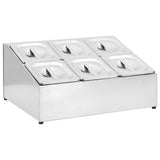 Gastronorm Container Holder with 6 GN 1/6 Pan Stainless Steel 51224