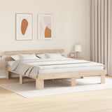 Bed Frame with Headboard Natural 180 x 200 cm Solid Pine Wood 872431