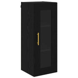 Highboard 2 pcs Black Oak Glass 3416198