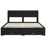 Bed Frame with Headboard Black Oak 180 x 200 cm Engineered Wood 3409959