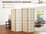 4 Panel Folding Room Divider, Freestanding Room Separator, Indoor Privacy Screen for Living Room, T3398P344231
