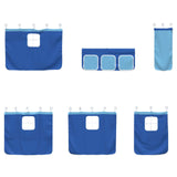 Kids'Loft Bed Frame with Curtains White and Blue 90 x 190 cm 42020817