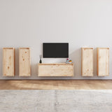TV Cabinets 5 pcs Solid Wood Pine 3100214