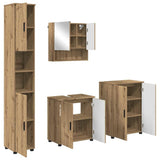 Bathroom Furniture Set Wall-mounted with Door 4 pcs Artisan Oak 3393012