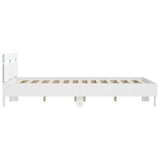 Bed Frame White Engineered wood, Plywood 140 x 200 cm Bed Frame 3207546