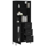 Highboard Black 69.5x34x180 cm Engineered Wood 3189518