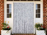 Fly Curtain White and Grey 100x230 cm Chenille 377376
