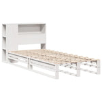 Bookcase Bed without Mattress White 100x200 cm Solid Wood 3323903