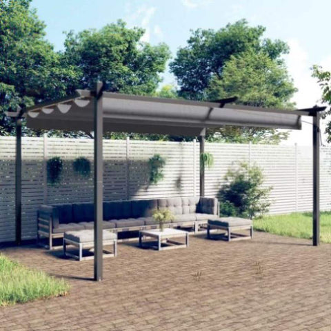 ZNTS Garden Gazebo with Retractable Roof 4x3 m Anthracite 318538