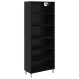 Highboard Black Oak 69.5 x 32.5 x 180 cm Engineered Wood 3416080