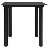 Dining Set Black Poly rattan, powder-coated steel, tempered glass 3060249