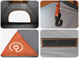 Camping Tent with Roof Grey and Orange 335 x 275 x 180 cm 42028639