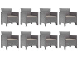 Garden Dining Set 9 pcs White Polypropylene 3378743