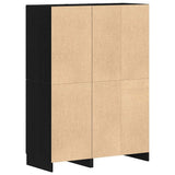 2 Piece Kitchen Cabinet Set Black Engineered Wood 3324143