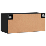 Wall Cabinet Black 80x36.5x35 cm Engineered Wood 830077