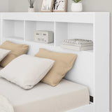 Bookcase Bed with Headboard White 140 x 200 cm Engineered wood 3335729