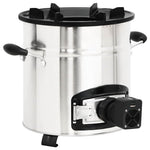 Wood Stove with USB Fan Silver 35.5x26x28 cm Stainless Steel 319443