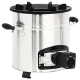 Wood Stove with USB Fan Silver 35.5x26x28 cm Stainless Steel 319443