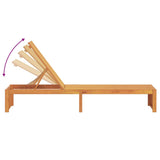 Sun Lounger Reclining Brown 200 x 55 x 94cm Solid Acacia wood 4108114