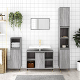 3 Piece Bathroom Furniture Set Grey Sonoma Engineered Wood 3190297