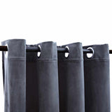 Blackout Curtains with Rings 2 pcs Velvet Anthracite 140x245 cm 134498