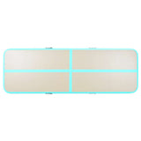Inflatable Gymnastics Mat with Pump 600x100x10 cm PVC Green 91923