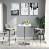 ZNTS Bar Table White 50x50x90 cm Engineered Wood and Chromed Steel 4007192