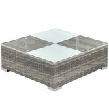 8 Piece Garden Lounge Set with Cushions Poly Rattan Grey 42837