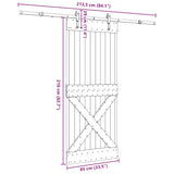 Sliding Door with Hardware Set 85x210 cm Solid Wood Pine 3332792