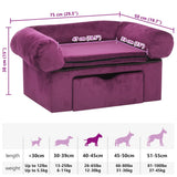 Dog Sofa with Drawer Burgundy 75x50x38 cm Plush 171081