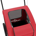 ZNTS Pet Bike Trailer Red Oxford Fabric and Iron 93978