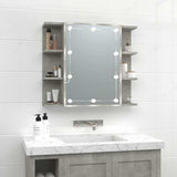 Mirror Cabinet with LED Concrete Grey 70x16,5x60 cm 808877