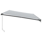 ZNTS Manual Retractable Awning Anthracite and White 600x300 cm 3310243