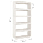 Book Cabinet/Room Divider White 80x35x167 cm Solid Pinewood 810895